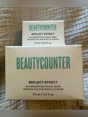 Beautycounter AHA Smoothing Face Mask Reflect Effect NIB - 2.5 oz AND 0.5 oz
